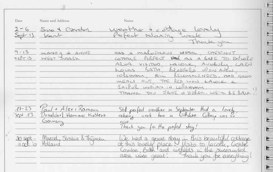 Chestnut Guestbook 2013