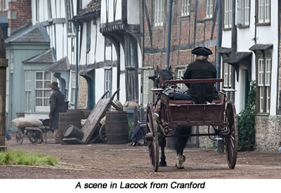 Cranford scene in Lacock - a short walk from Barn Cottages at Lacock, Holiday Cottages near Bath