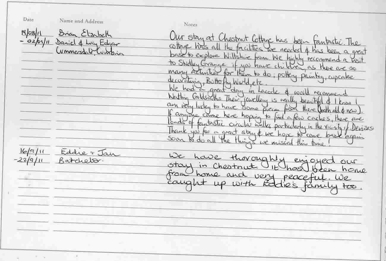 Chestnut Guestbook 2011